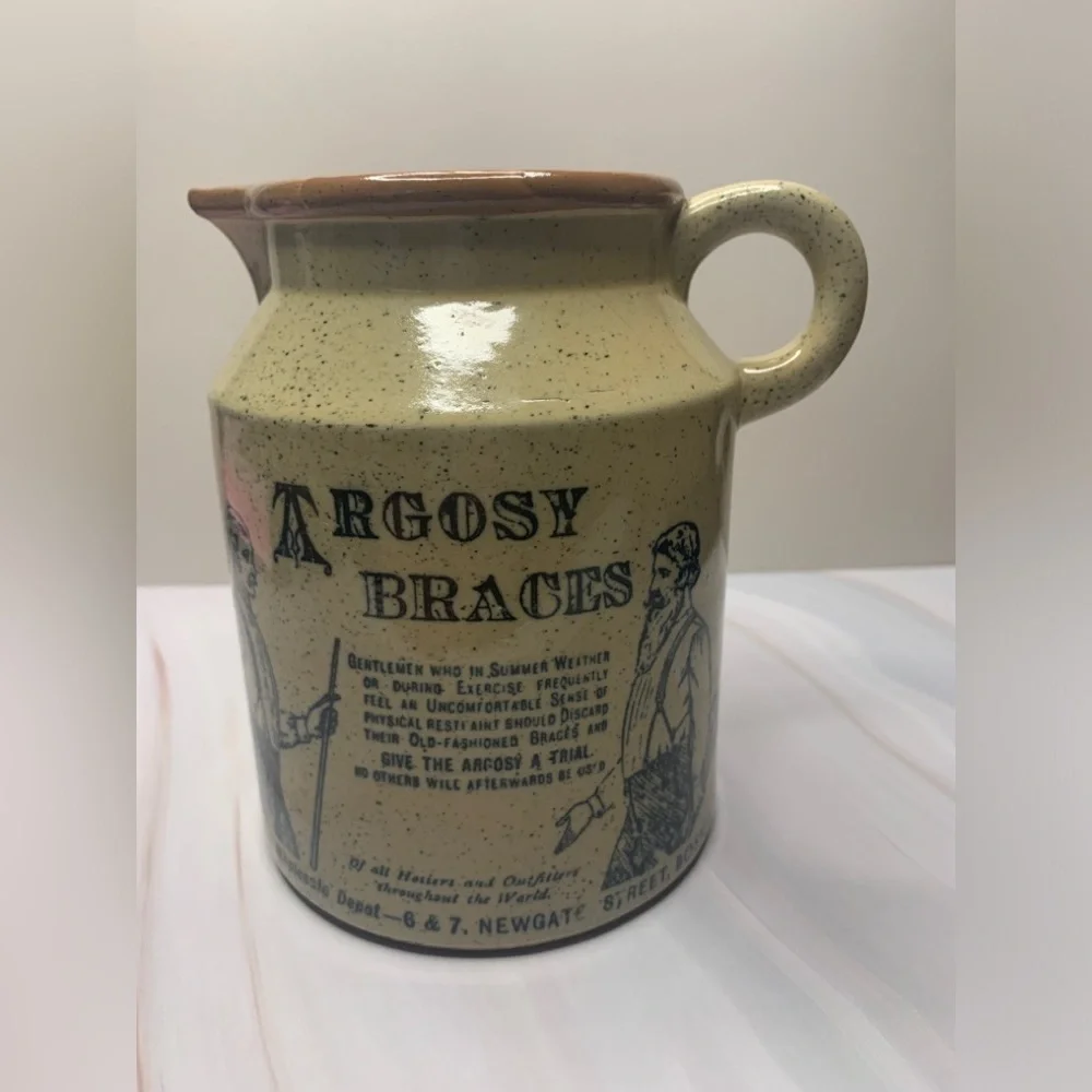 Argosy Braces Vintage Cream and‎ Brown Jug